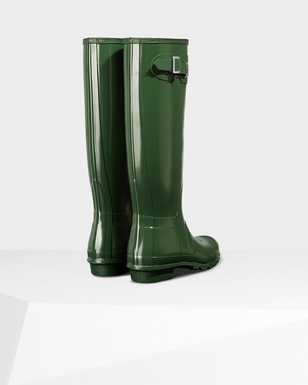 Hunter Original Gloss Tall Rain Boots - Buy Womens Green - SLMDFA810